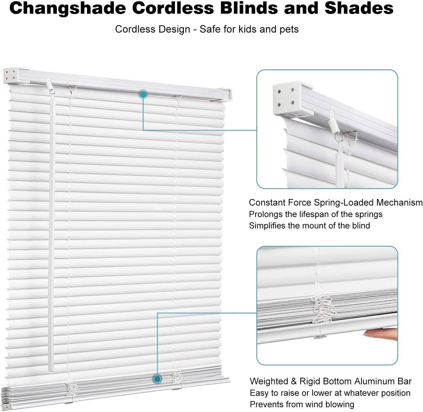 Changshade Cordless Vinyl Horizontal Blind Review PickBlinds